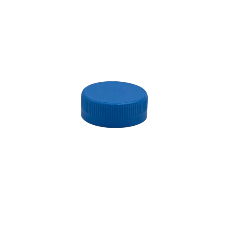 Capsule inviolable bleue de bouteille plastique